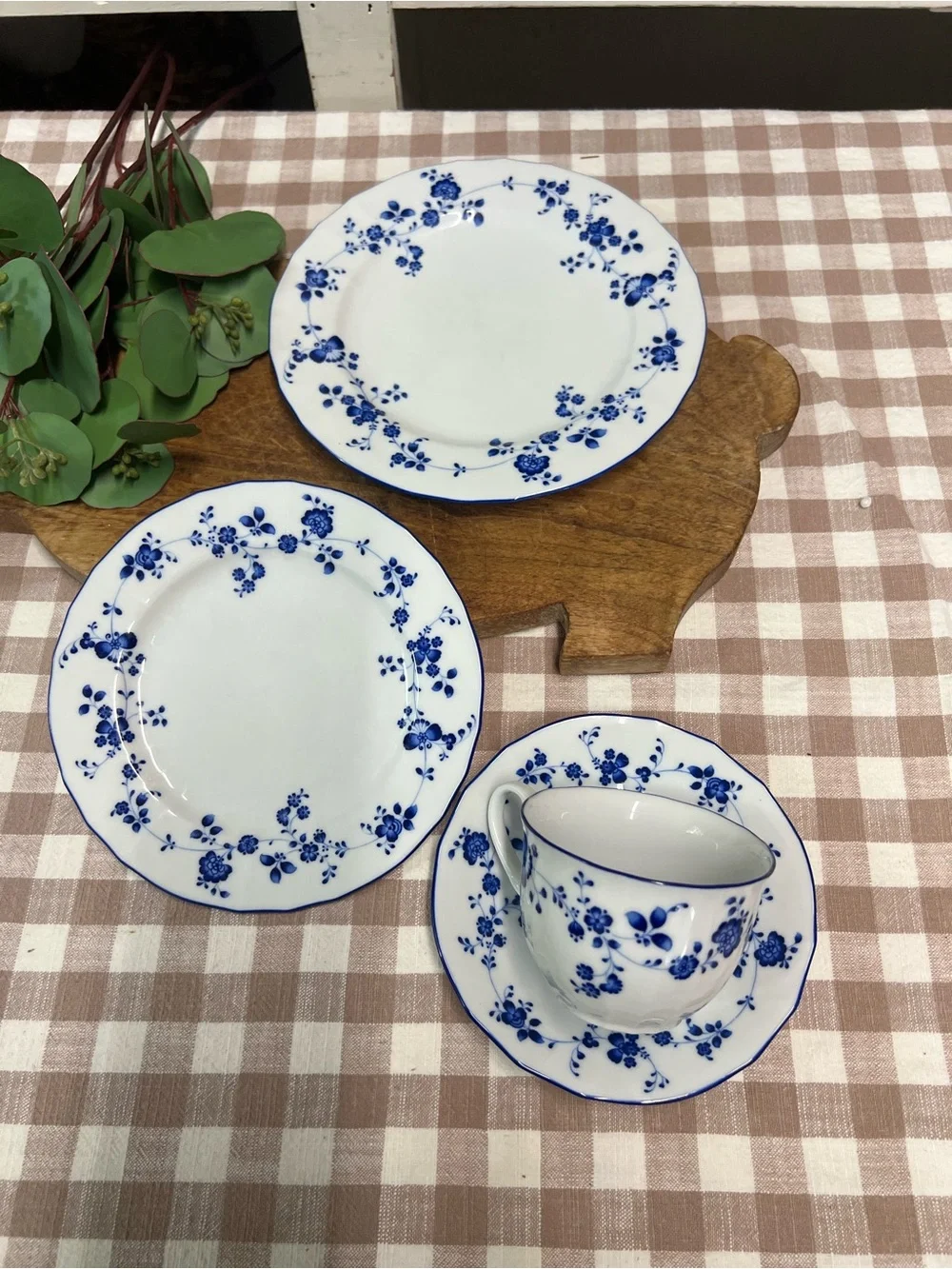 Vintage Noritake Elegance in blue dinnerware plates cup replacement blue white